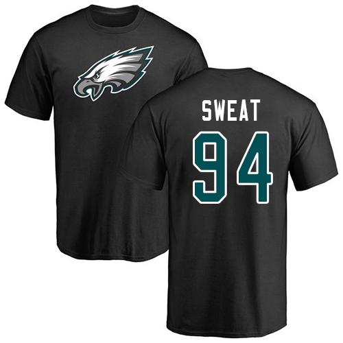 Men Philadelphia Eagles #94 Josh Sweat Black Name and Number Logo NFL T Shirt